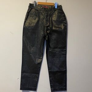 Vintage Gloria Vanderbilt Metallic Coated Jeans Women’s 12 Straight Leg